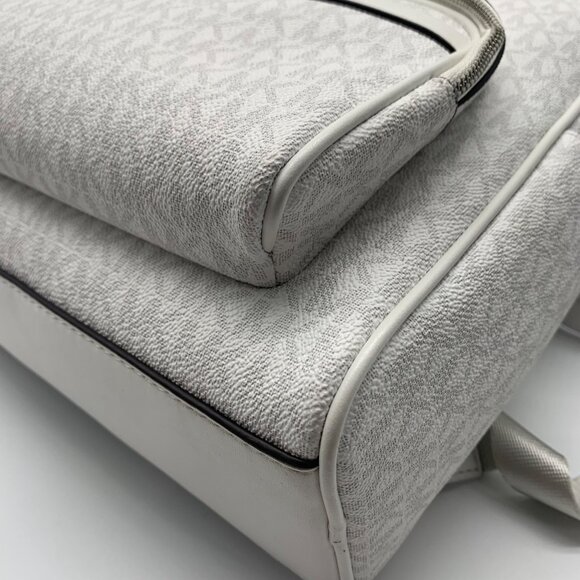 Michael Kors White Signature Canvas Medium Bex Backpack - Picture 7 of 11